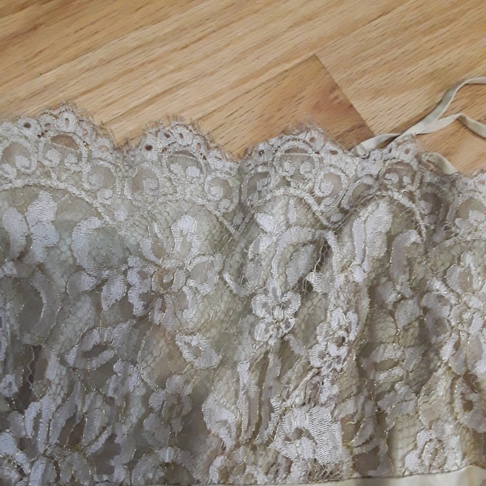 Pale gold silk and lace Loft cami! - Picture 2 of 6